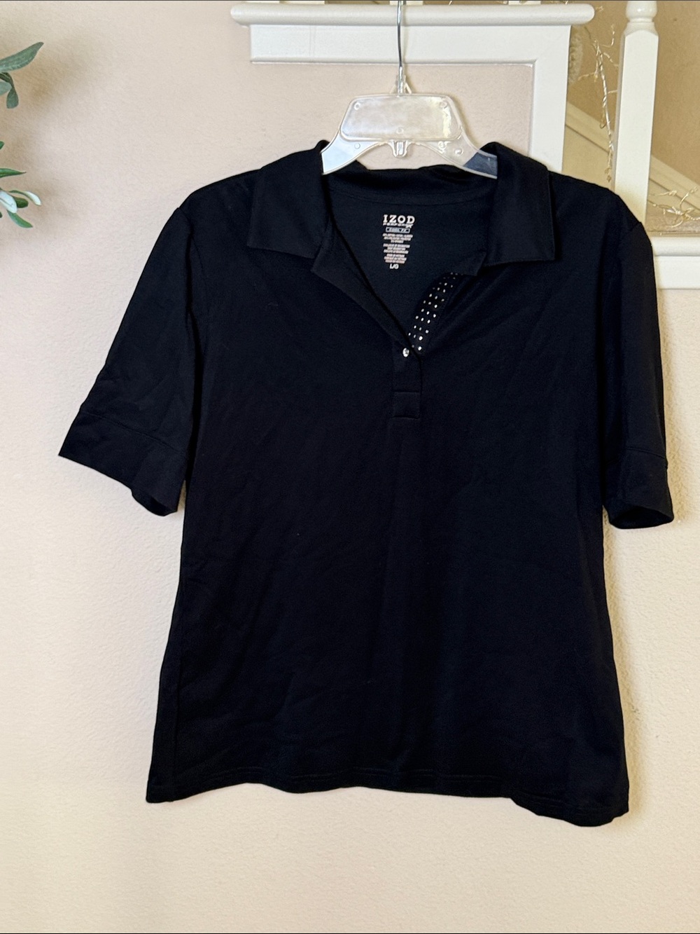 Izod Performx Black Short Sleeve Polo Top